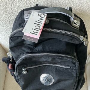 Kipling Seoul Black Lap Backpack with Durable Design and Practical Compartments